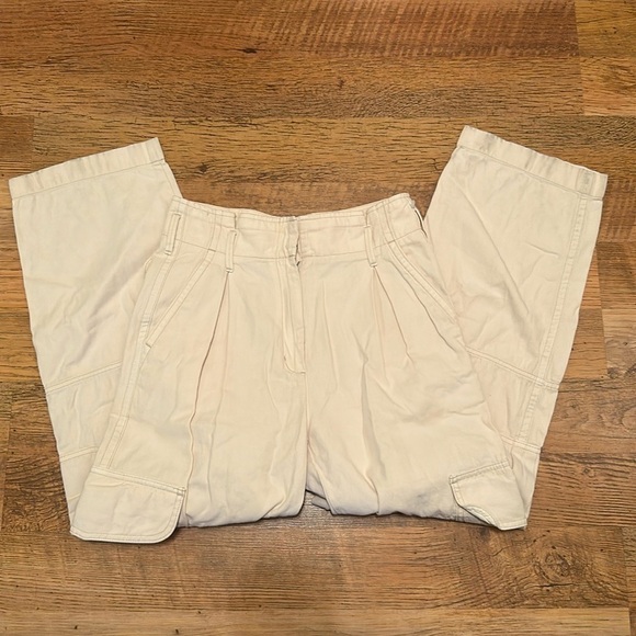 Wilfred Free Off White High Rise Cargo Pants Straight Leg A25 - Picture 1 of 4